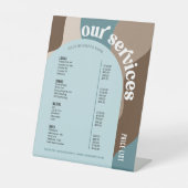 ビジネスサービス価格表トレンディーレトロ中和 台座サイン (正面)