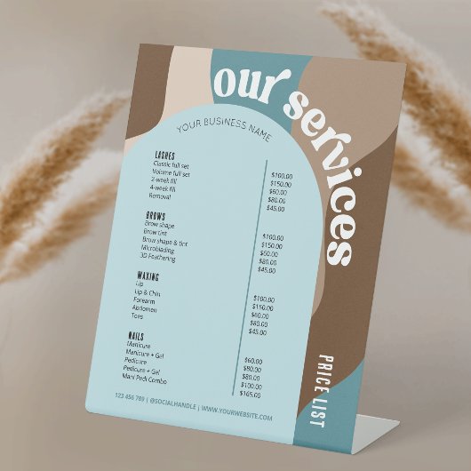 ビジネスサービス価格表トレンディーレトロ中和 台座サイン