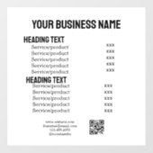 ビジネスサービス製品の価格表メニューカード ウィンドウサイン (シート)