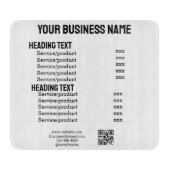 ビジネスサービス製品の価格表メニューカード カッティングボード (正面)