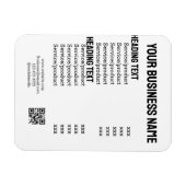 ビジネスサービス製品の価格表メニューカード マグネット (横)