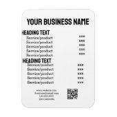 ビジネスサービス製品の価格表メニューカード マグネット (縦)