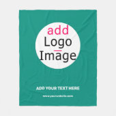 ビジネスシックでカスタマイズ可能なエメミニマルラルドグリーン フリースブランケット (正面)