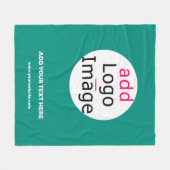 ビジネスシックでカスタマイズ可能なエメミニマルラルドグリーン フリースブランケット (正面(横))