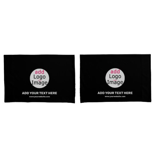 ビジネスシックでカスタマイズ可能なブランドブラック 枕カバー (フロントセット)
