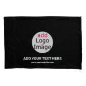 ビジネスシックでカスタマイズ可能なブランドブラック 枕カバー (正面左)