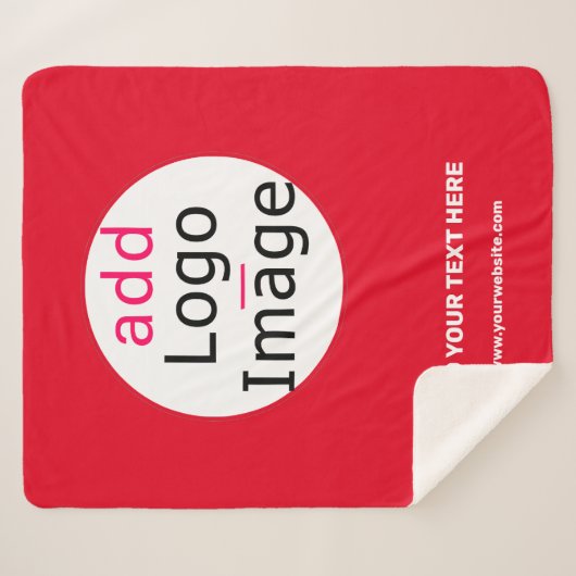 ビジネスシックでカスタマイズ可能な鮮やかな赤ミニマル シェルパブランケット (正面(横))