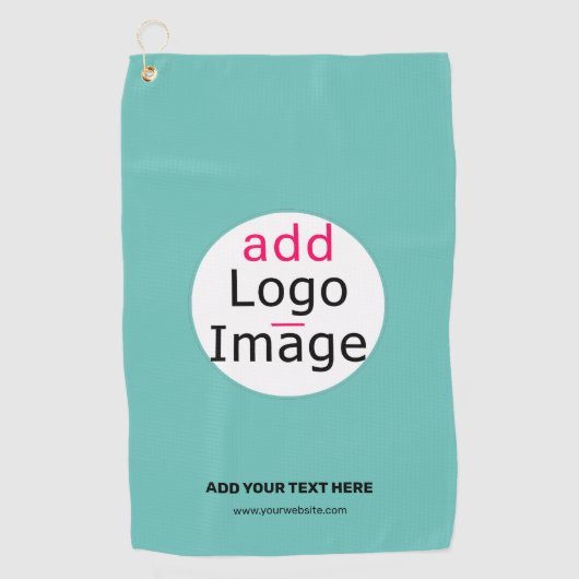 ビジネスシックなカスタマイズ可能なロゴフレッシュミントグリーン ゴルフタオル (正面)