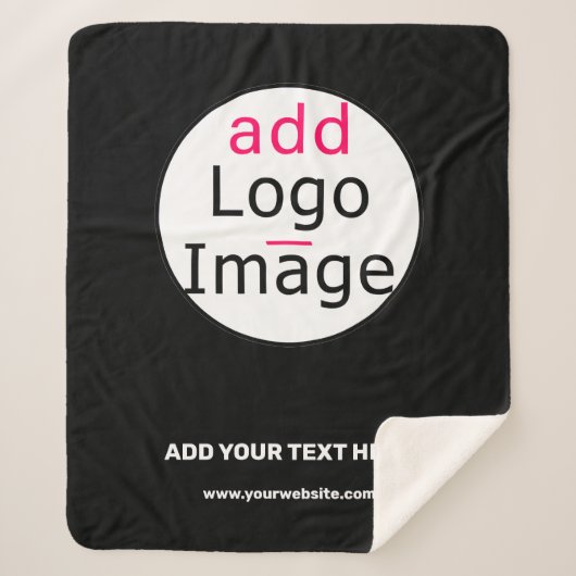 ビジネスシックなカスタマイズ可能な白黒 ミニマル シェルパブランケット (正面)