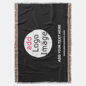 ビジネスシックなカスタマイズ可能な白黒 ミニマル スローブランケット (正面縦)