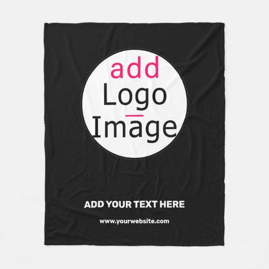 ビジネスシックなカスタマイズ可能な白黒 ミニマル フリースブランケット (正面)
