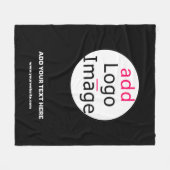 ビジネスシックなカスタマイズ可能な白黒 ミニマル フリースブランケット (正面(横))