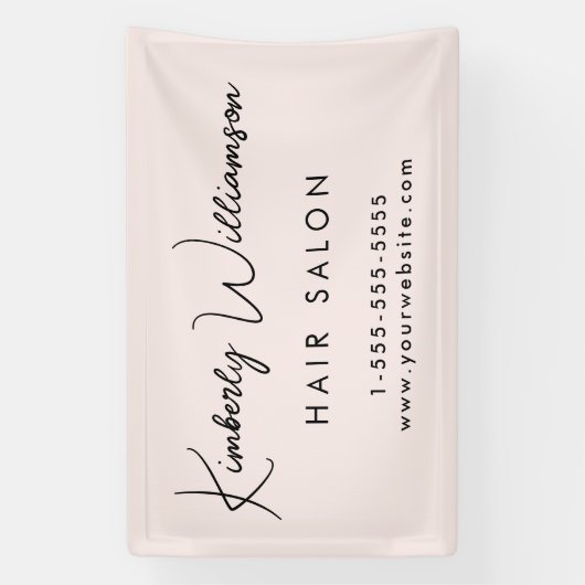 ビジネスシックなシグネチャースクリプトピンクのプロモーション 横断幕 (縦)