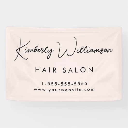 ビジネスシックなシグネチャースクリプトピンクのプロモーション 横断幕 (横)