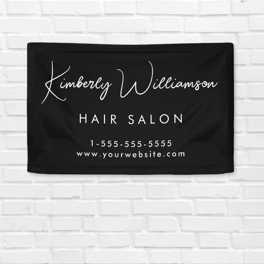 ビジネスシックなシグネチャースクリプトブラックプロモーション 横断幕