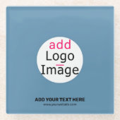 ビジネスシックなプロモーションカスタマイズ可能なダスティブルー ガラスコースター (正面)