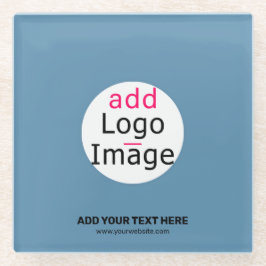 ビジネスシックなプロモーションカスタマイズ可能なダスティブルー ガラスコースター