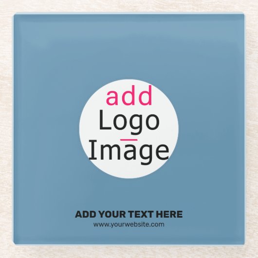 ビジネスシックなプロモーションカスタマイズ可能なダスティブルー ガラスコースター (正面)