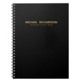 ビジネスシンプルという名前の金ゴールドブラック ノートブック (正面)