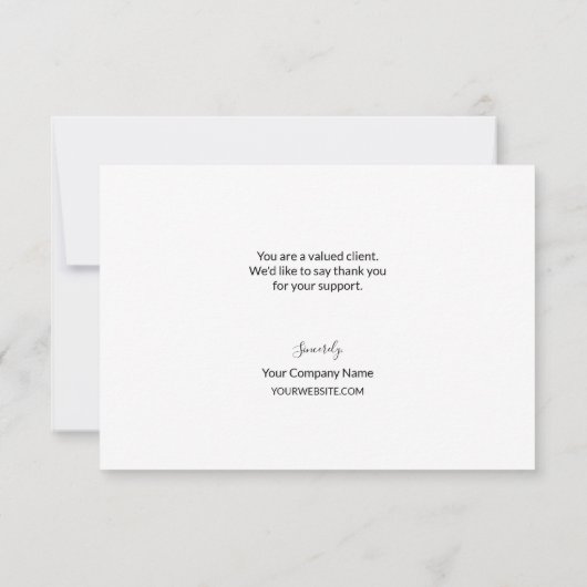 ビジネスシンプルのお客様に対する感謝の意 サンキューカード (裏面)
