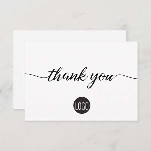 ビジネスシンプルのお客様に対する感謝の意 サンキューカード (正面/裏面)