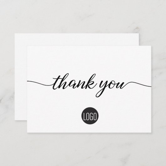 ビジネスシンプルのお客様に対する感謝の意 サンキューカード (正面/裏面)