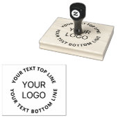 ビジネスシンプルロゴのアップロードとカスタマイズ可能な文字 ラバースタンプ (押印)