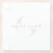 ビジネスシンプルロゴのクリーンミニマル会社 ガラスコースター (裏面)