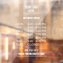 ビジネスシンプルロゴの営業時間ウィンドウの固定