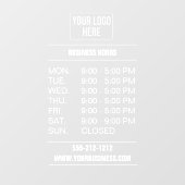 ビジネスシンプルロゴの営業時間ウィンドウの固定 ウィンドウサイン (シート)