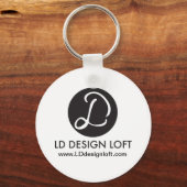 ビジネスシンプルロゴをここに表示パーソナライズされたする キーホルダー (正面)