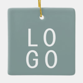 ビジネスシンプルロゴグリーンクリスマスホリデーディスプレイ セラミックオーナメント