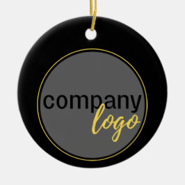 ビジネスシンプルロゴブラッククリスマスホリデーディスプレイ セラミックオーナメント