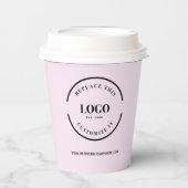 ビジネスシンプルロゴモダンプロフェッショナルピンク 紙コップ (正面)