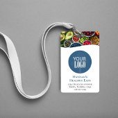 ビジネスシンプルロゴ写真QRコードブルー バッジ