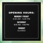 ビジネスシンプルロゴ開封時間テンプレートブラック ウィンドウサイン (シート3)