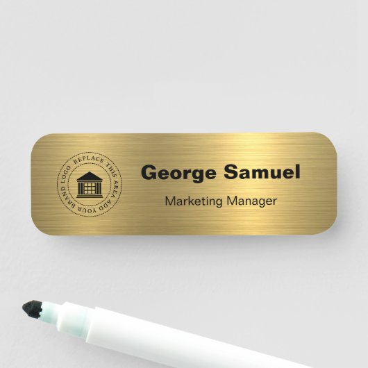 ビジネスシンプルロゴ | 名前 | 指定 名札 (インサイチュ)