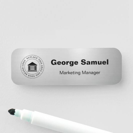 ビジネスシンプルロゴ | 名前 | 指定 名札 (インサイチュ)