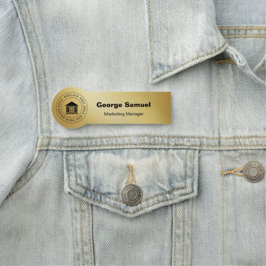 ビジネスシンプルロゴ | 名前 | 指定 名札 (インサイチュ)