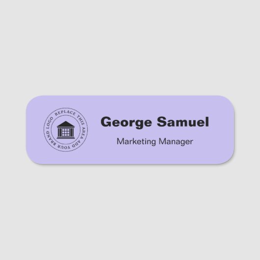 ビジネスシンプルロゴ | 名前 | 指定 名札 (正面)