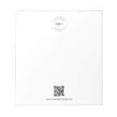 ビジネスシンプルロゴQRコードWebサイトプロモーション ノートパッド (正面)