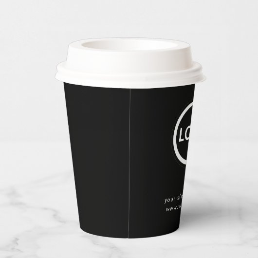 ビジネスシンプルロスタイリッシュゴ黒モダン 紙コップ (右)