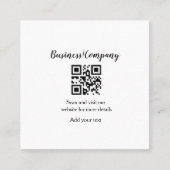 ビジネスシンプル会社のWebサイトバーコードQR追加の名前 スクエア名刺 (正面)