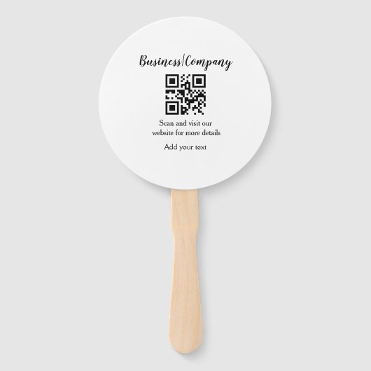 ビジネスシンプル会社のWebサイトバーコードQR追加の名前 ハンドファン (裏面)