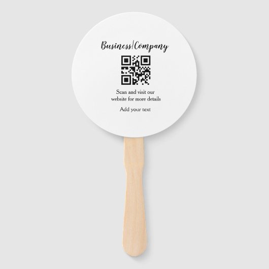 ビジネスシンプル会社のWebサイトバーコードQR追加の名前 ハンドファン (正面)