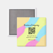 ビジネスシンプル会社のWebサイトバーコードQR追加の名前 マグネット (正面/裏面)