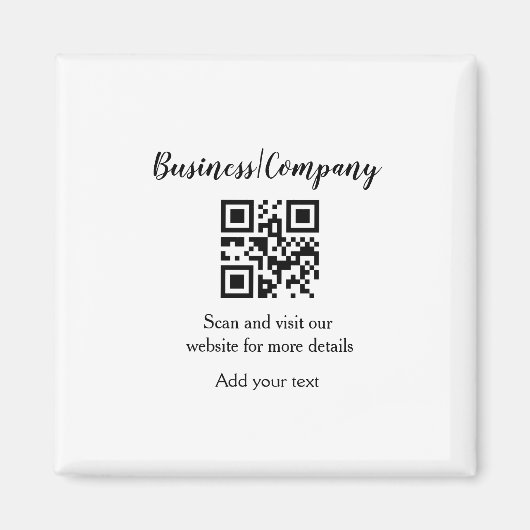 ビジネスシンプル会社のWebサイトバーコードQR追加の名前 マグネット (正面)