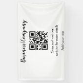 ビジネスシンプル会社のWebサイトバーコードQR追加の名前 横断幕 (縦)