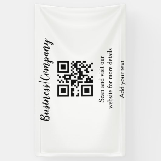 ビジネスシンプル会社のWebサイトバーコードQR追加の名前 横断幕 (縦)