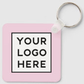 ビジネスシンプル名とロゴ付きQRコード |ピンク キーホルダー (裏面)